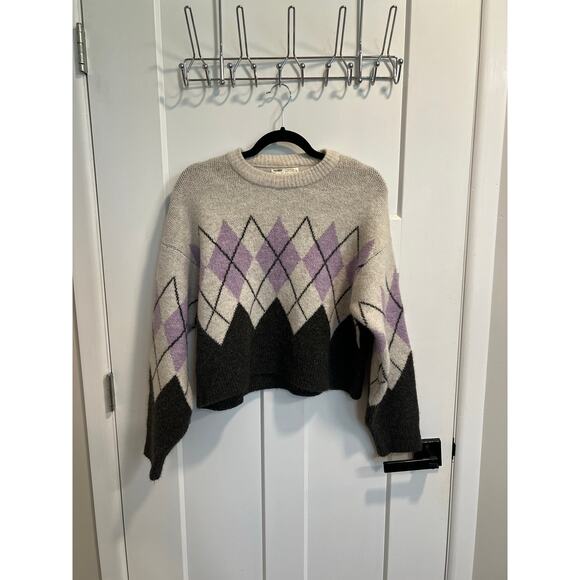 Pull&Bear‎ Thick Cropped Wool Blend Sweater Size Small Cottagecore Grandmacore - Picture 8 of 8